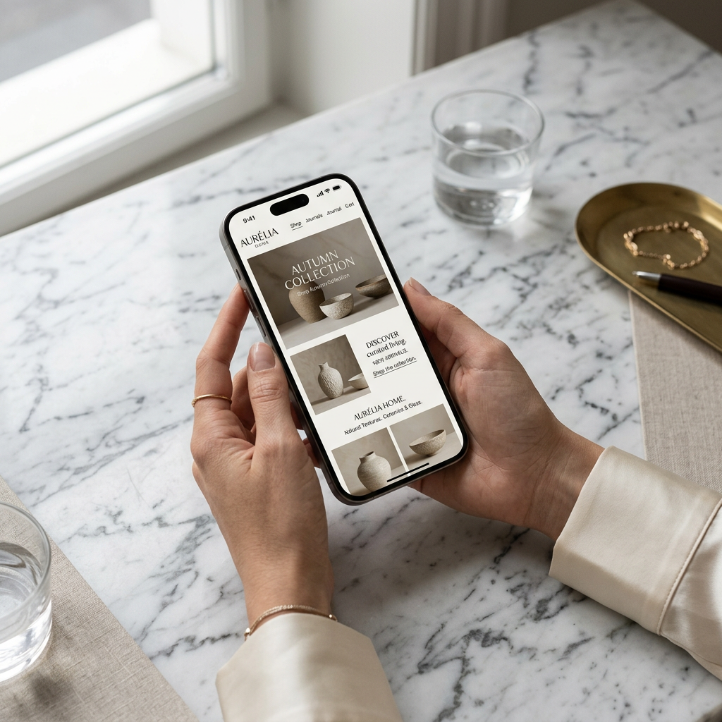 Website em smartphone